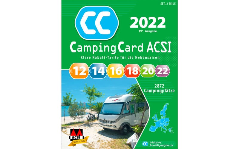 CampingCard 2022 & Stellplatzführer mit Ermässigungskarte - Europa